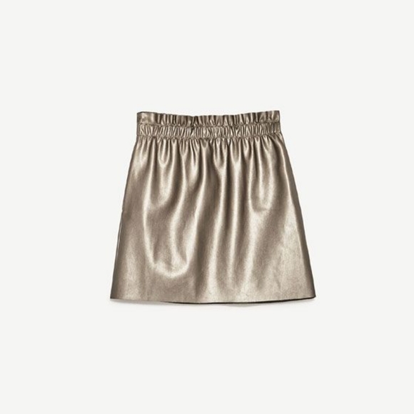 NWT Zara Women’s Faux Leather Mini Skirt WAIST ELASTIC - Picture 5 of 6